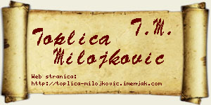 Toplica Milojković vizit kartica